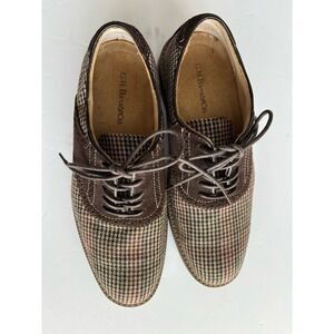 G.H. Bass &Co Pasadena Fall Trending Brown Houndstooth Pattern Oxford Size 7.5M